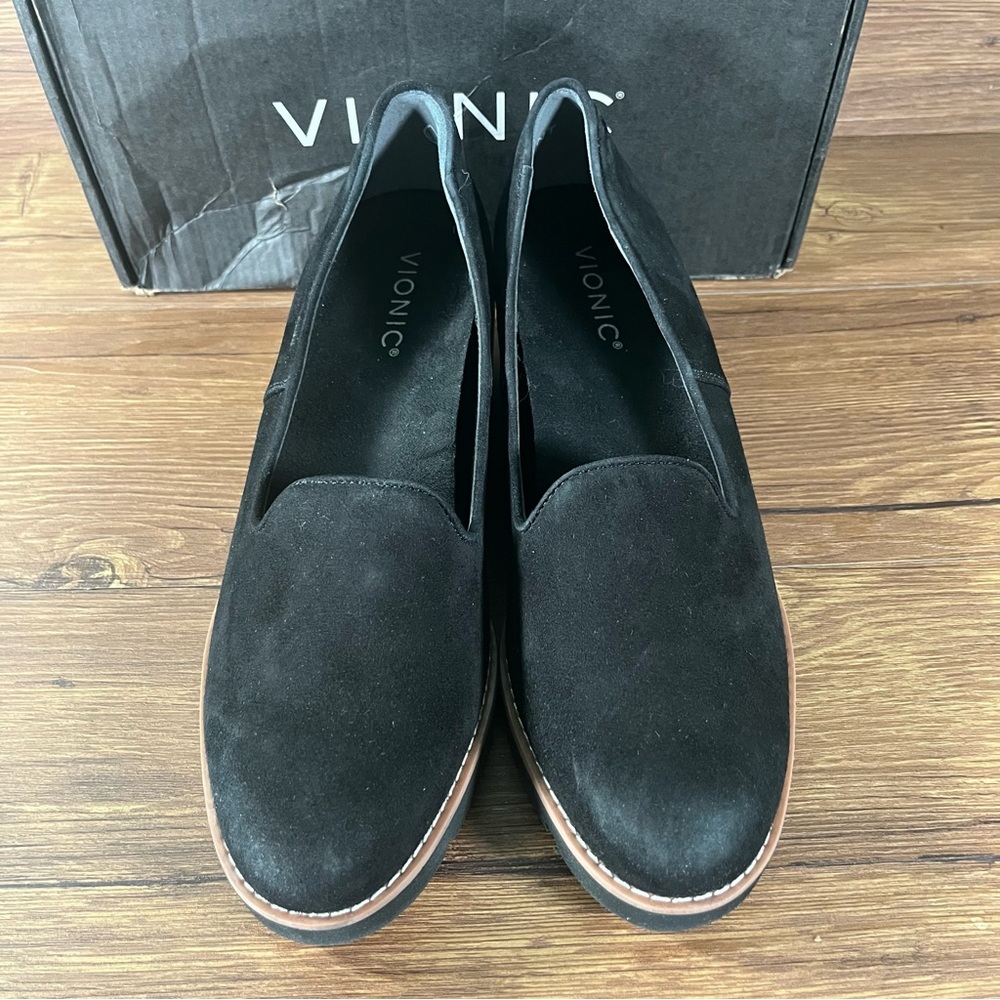 VIONIC ‘Willa’ Black Suede Wedge Loafers Women’s NEW Shoes Slip-On - Picture 7 of 10